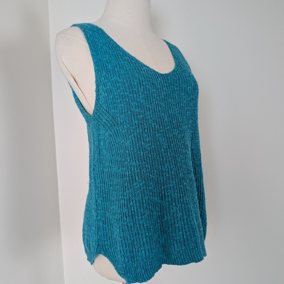 Gap Knit Tank Top Teal Sleeveless V-Neck Scoop Tank Camisole - Picture 6 of 10